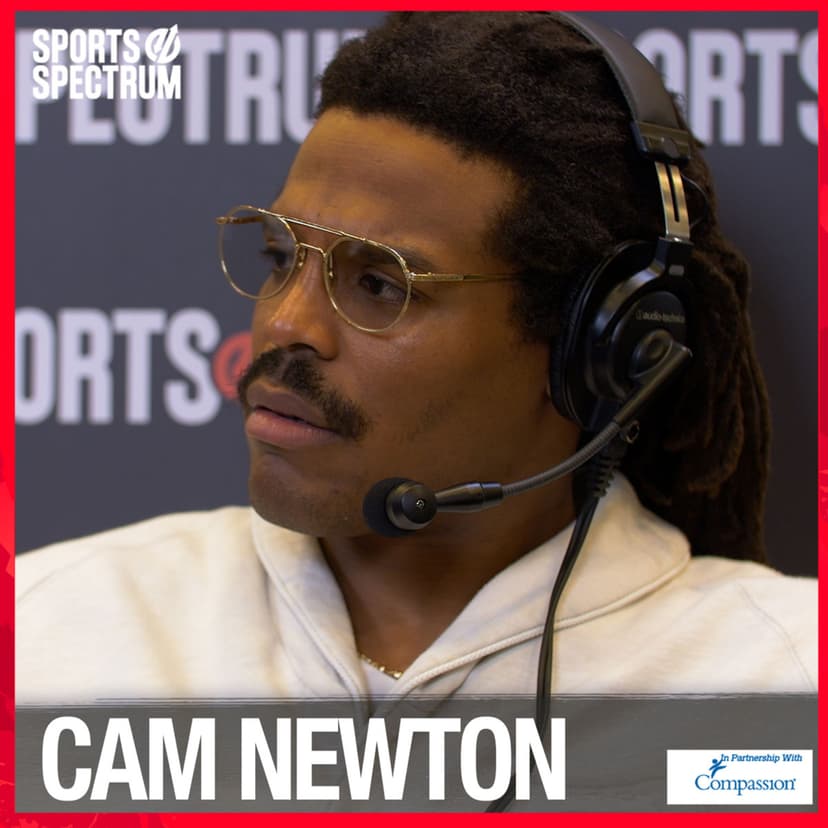 Cam Newton - 2015 NFL MVP on Super Bowl LX Radio Row with Matt Forte